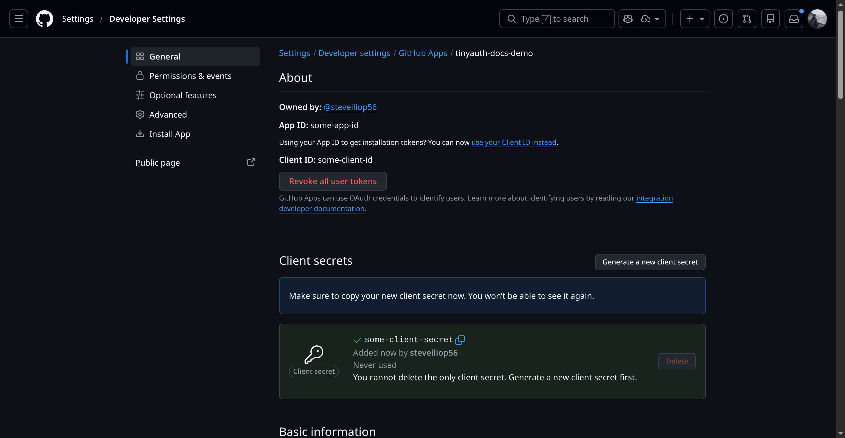 GitHub Client Secret