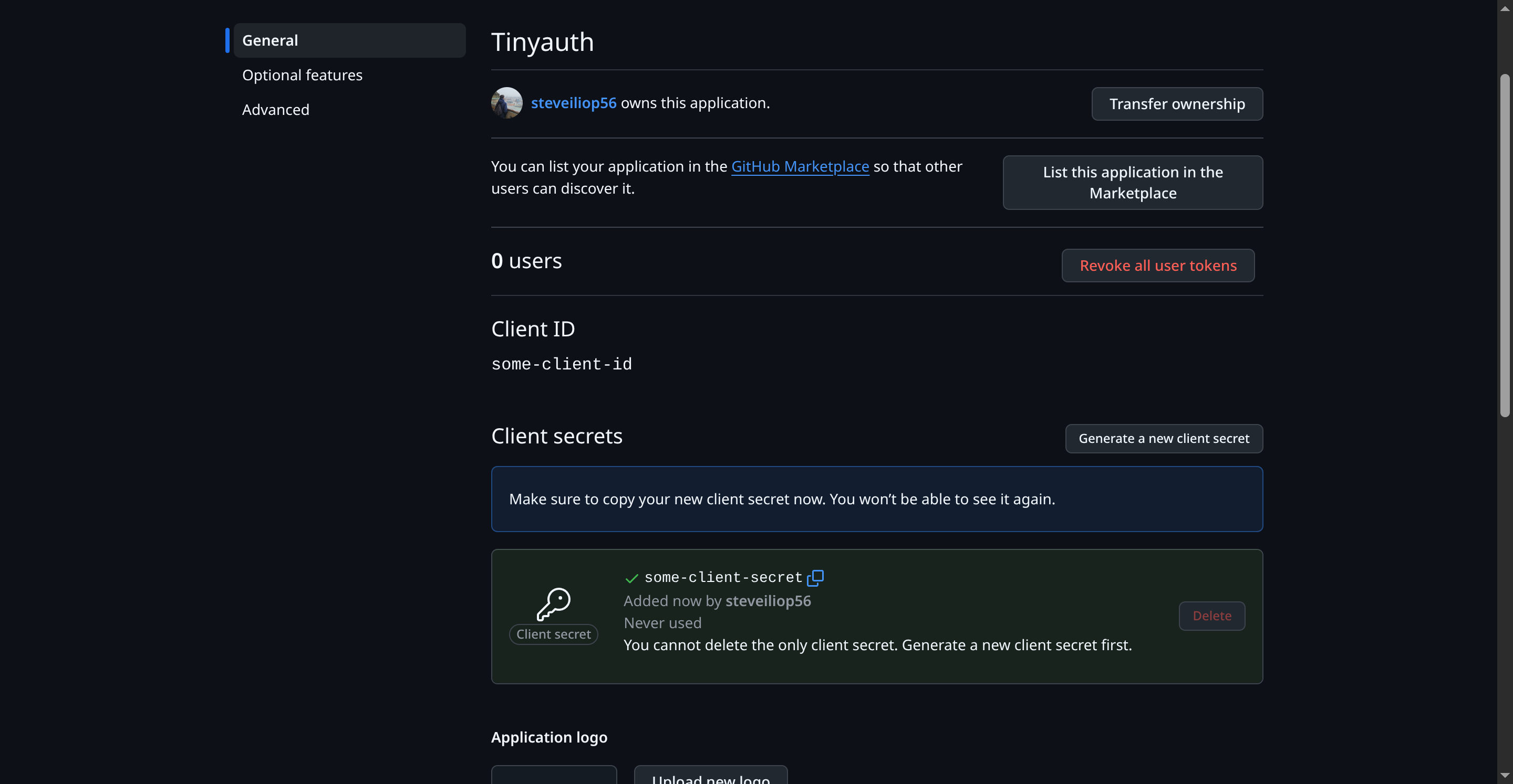 GitHub OAuth Client Secret