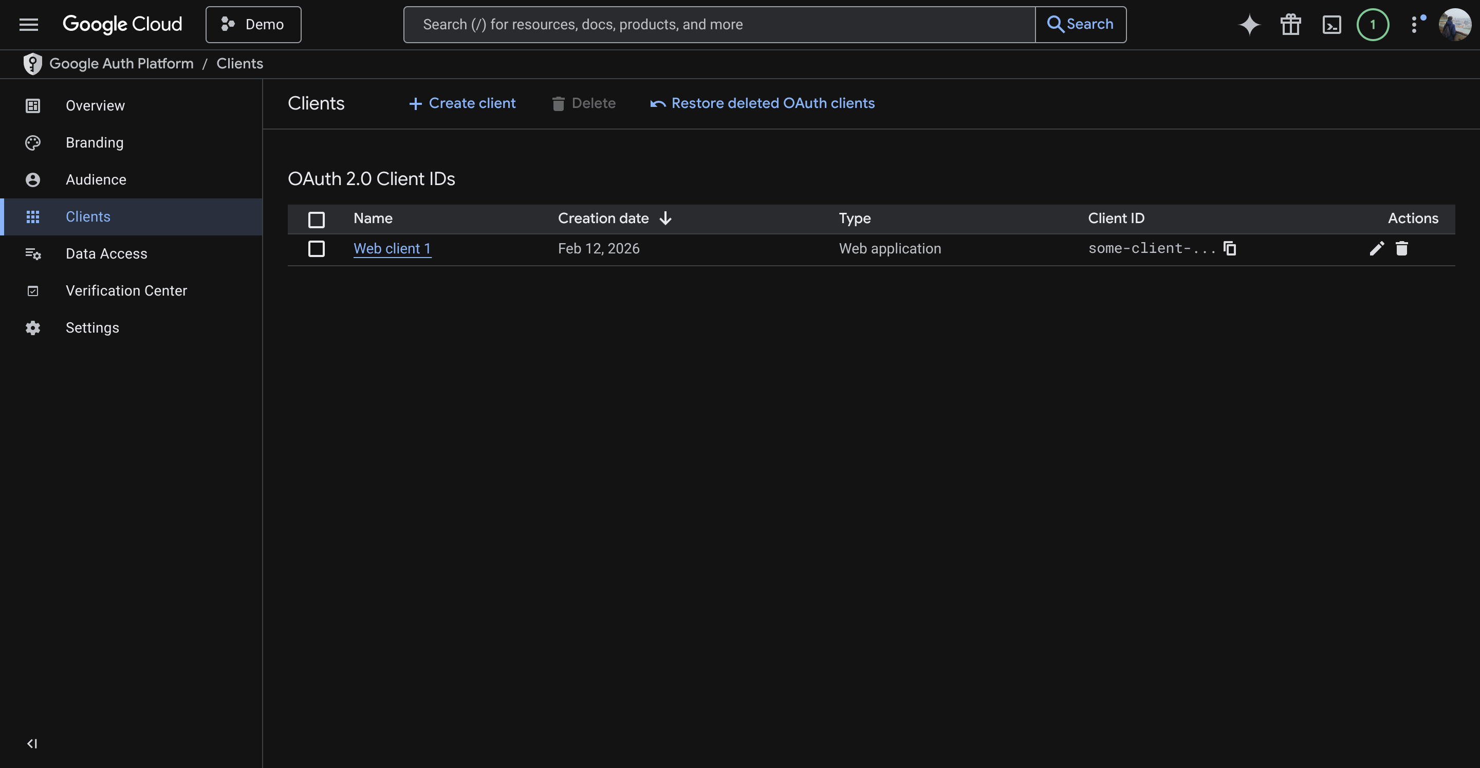 Google Cloud OAuth Clients